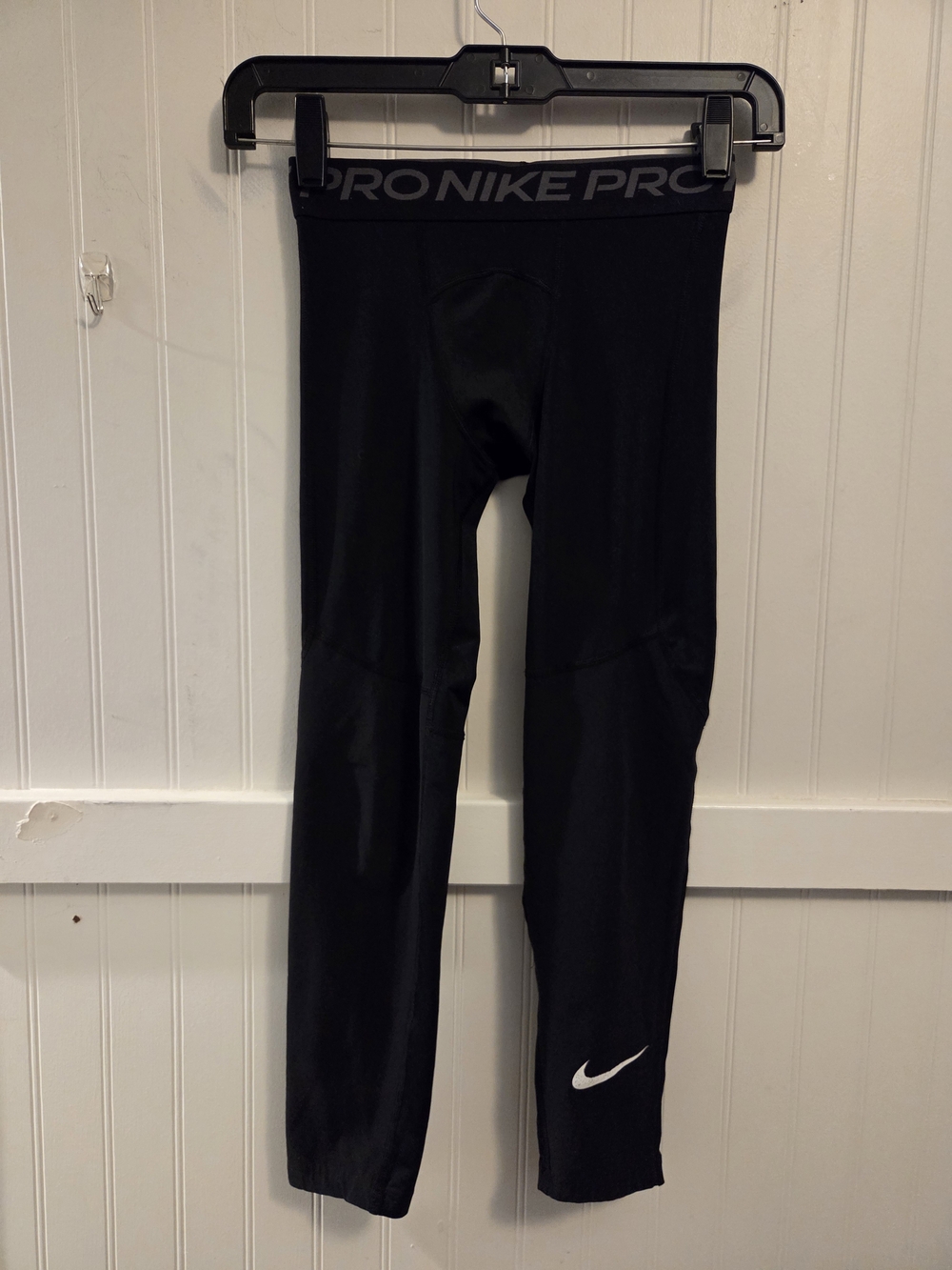 Nike Kids Black Leggings with White Swoosh